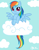 Size: 629x797 | Tagged: safe, artist:daphianna, rainbow dash, pegasus, pony, cloud, cloudy, solo