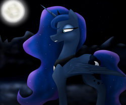 Size: 6000x5000 | Tagged: safe, artist:iseppe, princess luna, alicorn, pony, absurd resolution, female, moon, night, solo