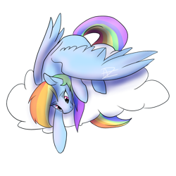 Size: 1600x1600 | Tagged: safe, artist:myralilth, derpibooru import, rainbow dash, pegasus, pony, cloud, solo