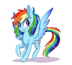 Size: 2300x2100 | Tagged: safe, artist:silbersternenlicht, derpibooru import, rainbow dash, pegasus, pony, backwards cutie mark, raised hoof, signature, solo