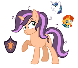 Size: 1280x1116 | Tagged: safe, artist:tenderrain46, shining armor, sunburst, oc, pony, unicorn, female, magical gay spawn, mare, offspring, parent:shining armor, parent:sunburst, parents:shiningburst, simple background, transparent background