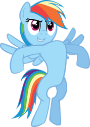 Size: 755x1058 | Tagged: safe, artist:falxor, rainbow dash, pegasus, pony, may the best pet win, bipedal, puffed chest, simple background, solo, standing up, transparent background, vector