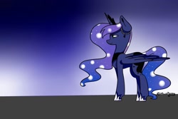 Size: 2015x1343 | Tagged: safe, artist:lceiandic, princess luna, alicorn, pony, female, gradient background, horn, mare, solo