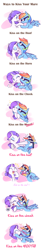 Size: 910x5532 | Tagged: safe, artist:raridashdoodles, rainbow dash, rarity, pegasus, pony, unicorn, angry, blushing, breath, cute, dashabetes, eye, eyes, eyes closed, eyeshadow, female, glasses, heart, horn, kiss on the cheek, kiss on the horn, kissing, laughing, lesbian, makeup, mare, punch, raribetes, raridash, shipping, simple background, smiling, sparkles, ways to kiss your mare, white background