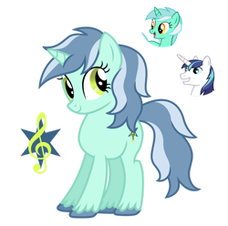 Size: 1280x1269 | Tagged: safe, artist:tenderrain46, lyra heartstrings, shining armor, oc, pony, unicorn, female, mare, offspring, parent:lyra heartstrings, parent:shining armor, simple background, transparent background