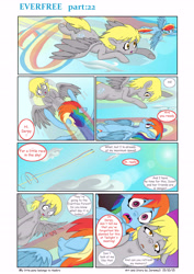 Size: 6611x9344 | Tagged: safe, artist:jeremy3, derpibooru import, derpy hooves, rainbow dash, pegasus, pony, comic:everfree, absurd resolution, cloud, comic, female, flying, mare, sky