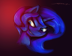 Size: 1855x1443 | Tagged: safe, artist:ferasor, princess luna, alicorn, pony, bust, female, mare, solo