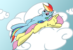 Size: 1024x704 | Tagged: safe, artist:meanhedgehog, fluttershy, rainbow dash, pegasus, pony, cloud, cloudy