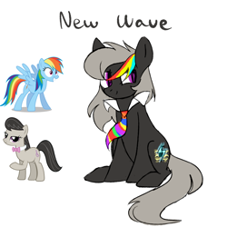 Size: 1400x1400 | Tagged: safe, artist:koteikow, derpibooru import, octavia melody, rainbow dash, oc, oc:new wave, earth pony, pony, fusion, necktie