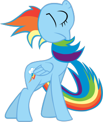 Size: 3400x4020 | Tagged: safe, artist:azzu-nyan, derpibooru import, rainbow dash, pegasus, pony, fabulous, long neck, mane flip, simple background, solo, transparent background, vector