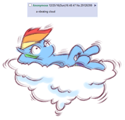 Size: 609x585 | Tagged: safe, artist:raridashdoodles, rainbow dash, pegasus, pony, cloud, female, solo, vibrating