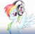 Size: 1024x997 | Tagged: safe, artist:justfrankska, rainbow dash, pegasus, pony, headphones, solo, traditional art