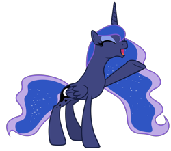 Size: 6000x5300 | Tagged: safe, artist:90sigma, edit, editor:slayerbvc, princess luna, alicorn, pony, luna eclipsed, absurd resolution, accessory-less edit, barehoof, female, mare, missing accessory, raised hoof, simple background, solo, transparent background, vector, vector edit