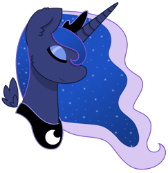 Size: 1728x1776 | Tagged: safe, artist:rainbowstarmlp1, princess luna, alicorn, pony, bust, eyes closed, eyeshadow, female, makeup, mare, portrait, simple background, solo, transparent background