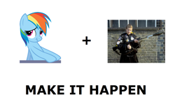 Size: 1337x796 | Tagged: safe, ace, rainbow dash, pegasus, pony, doctor who, exploitable meme, make it happen, meme, meta