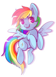 Size: 600x830 | Tagged: safe, artist:pulsefirepony, derpibooru import, rainbow dash, pegasus, pony, grin, smiling, solo