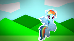 Size: 1920x1080 | Tagged: safe, artist:spntax, derpibooru import, rainbow dash, pegasus, pony, paper pony, vector, wallpaper