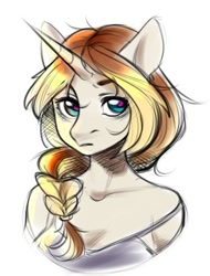 Size: 478x628 | Tagged: safe, artist:fensu-san, oc, oc:caroline sunshine, anthro, unicorn, solo