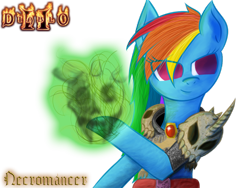 Size: 1024x768 | Tagged: safe, artist:mr4500k, rainbow dash, pegasus, pony, crossover, diablo, diablo 2, necromancer