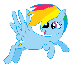 Size: 525x480 | Tagged: safe, artist:jaxoncantdraw, rainbow dash, pegasus, pony, digital art, simple background, solo, stylistic suck