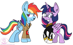 Size: 1342x828 | Tagged: safe, artist:daisy-dictator, rainbow dash, twilight sparkle, twilight sparkle (alicorn), alicorn, pony, adolf hitler, cosplay, female, hirohito, mare