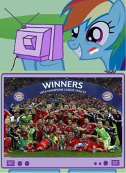 Size: 877x1202 | Tagged: safe, rainbow dash, pegasus, pony, arjen robben, bayern munich, borussia dortmund, champions, exploitable meme, final, football, meme, obligatory pony, tv meme, uefa champions league