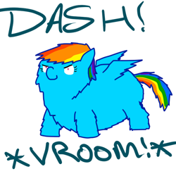 Size: 500x500 | Tagged: safe, artist:fillialcacophony, rainbow dash, fluffy pony, pegasus, pony, fluffydash, solo