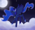 Size: 4500x3938 | Tagged: safe, artist:miss-racco0n, princess luna, alicorn, pony, cloud, eyes closed, female, mare, moon, night, solo, stars