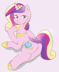 Size: 1600x1948 | Tagged: safe, artist:c0pter, princess cadance, alicorn, pony, hoof shoes, prone