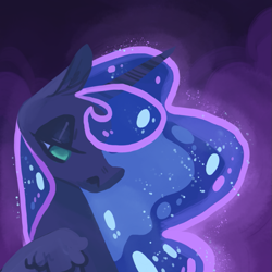 Size: 815x815 | Tagged: safe, artist:snickerdoobles, princess luna, alicorn, pony, female, gradient background, horn, mare, solo