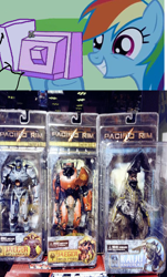 Size: 572x948 | Tagged: safe, rainbow dash, kaiju, pegasus, pony, crimson typhoon, gipsy danger, knifehead, neca, pacific rim, toy