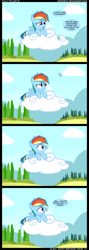 Size: 900x2536 | Tagged: safe, artist:veggie55, rainbow dash, butterfly, pegasus, pony, cloud, cloudy, comic, filly, younger