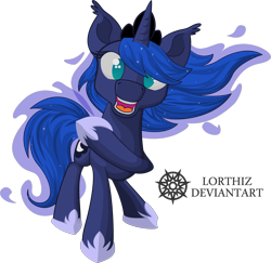 Size: 3545x3450 | Tagged: safe, artist:lorthiz, princess luna, alicorn, pony, high res, open mouth, simple background, solo, transparent background, vector