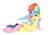 Size: 1371x960 | Tagged: safe, artist:skunkwaffle, fluttershy, rainbow dash, pegasus, pony, cute, female, flutterdash, hug, hug from behind, lesbian, looking at each other, nom, shipping, simple background, sitting, transparent background