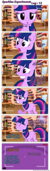 Size: 720x2435 | Tagged: safe, artist:navitaserussirus, derpibooru import, applejack, rainbow dash, twilight sparkle, unicorn twilight, earth pony, pegasus, pony, unicorn, comic, science, sparkles experiments