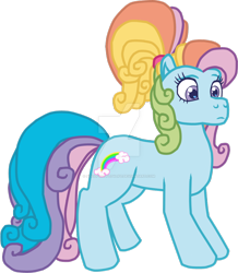 Size: 900x1033 | Tagged: safe, artist:colossalstinker, derpibooru import, rainbow dash, rainbow dash (g3), g3, simple background, solo, transparent background, watermark