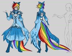 Size: 1280x1000 | Tagged: safe, artist:generalcowslip, rainbow dash, clothes, design, dress, humanized