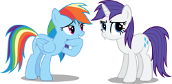 Size: 8676x4246 | Tagged: safe, artist:austiniousi, rainbow dash, rarity, pegasus, pony, unicorn, absurd resolution, alternate hairstyle, duckface, pouting, simple background, transparent background, vector