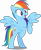 Size: 4107x5000 | Tagged: safe, artist:dashiesparkle, artist:hawk9mm, derpibooru import, rainbow dash, pegasus, pony, trade ya, .svg available, absurd resolution, bipedal, female, inkscape, mare, open mouth, ponyscape, raised hoof, simple background, solo, transparent background, vector