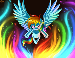 Size: 1100x850 | Tagged: safe, artist:paradigmpizza, rainbow dash, pegasus, pony, flying, rainbow fire, solo