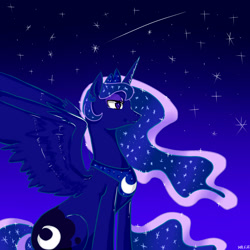 Size: 1024x1024 | Tagged: safe, artist:ohu1015, princess luna, alicorn, pony, solo