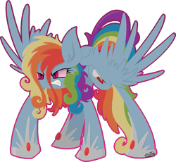 Size: 1015x933 | Tagged: safe, artist:cuttycommando, rainbow dash, pegasus, pony, sloth, angry, corrupted, nightmare, nightmare rainbow dash, nightmarified, seven deadly sins, solo, spread wings