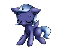 Size: 942x785 | Tagged: safe, artist:shusu, princess luna, alicorn, pony, crying, female, filly, sad, solo, woona, younger