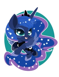 Size: 600x783 | Tagged: safe, artist:snow angel, princess luna, alicorn, pony, cute, ethereal mane, female, heart eyes, lineless, lunabetes, mare, simple background, smiling, solo, starry mane, white background, wingding eyes