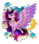 Size: 1024x1134 | Tagged: safe, artist:soundwavepie, princess cadance, alicorn, pony, cheek fluff, chest fluff, cup, cute, cutedance, fluffy, magic, one eye closed, simple background, smiling, solo, spread wings, teacup, transparent background, wings