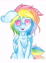 Size: 10200x14031 | Tagged: safe, artist:rednorth, derpibooru import, rainbow dash, pegasus, pony, absurd resolution, chest fluff, solo, traditional art