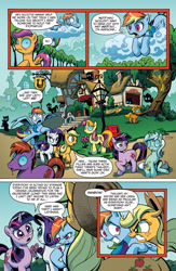 Size: 1040x1600 | Tagged: safe, artist:andypriceart, derpibooru import, idw, applejack, lyra heartstrings, octavia melody, rainbow dash, rarity, scootaloo, sweetcream scoops, twilight sparkle, unicorn twilight, earth pony, pegasus, pony, unicorn, the return of queen chrysalis, spoiler:comic, advertisement, angry, cloud, comic, disguise, disguised changeling, female, idw advertisement, issue 1, mare, nervous, official, official comic, preview