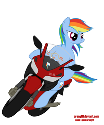 Size: 1689x2017 | Tagged: safe, artist:orang111, rainbow dash, pegasus, pony, chinese character, motorcycle, rider, run, solo