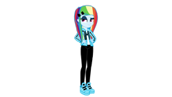 Size: 4096x2304 | Tagged: safe, artist:multilazyazz23, derpibooru import, rainbow dash, equestria girls, hair bow, hardcore, pastel goth, simple background, solo, transparent background, vector