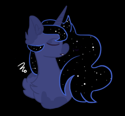 Size: 726x670 | Tagged: safe, artist:pocketraven, princess luna, alicorn, pony, black background, simple background, solo, space